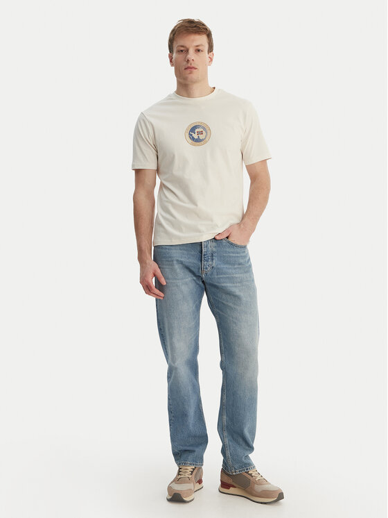 Napapijri Napapijri Tričko S-Phos NP0A4G5A Écru Relaxed Fit