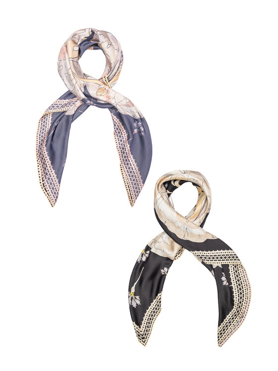 ALLORA BE UNIQUE ALLORA BE UNIQUE Foulard in seta dwustronna Ballerina Nero