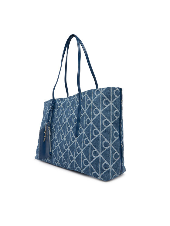 Calvin Klein Calvin Klein Kabelka Emblem Aop Denim Tote W/ Pouch LV04F3428G Modrá