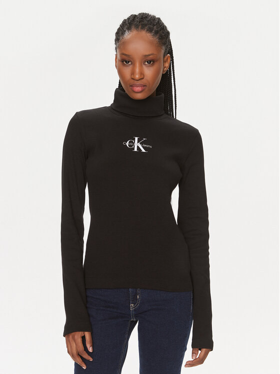 Calvin Klein Jeans Calvin Klein Jeans Rolák Monologo J20J222024 Čierna Regular Fit