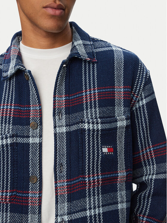 Tommy Jeans Tommy Jeans Prijelazna jakna Check DM0DM23135 Tamnoplava Regular Fit