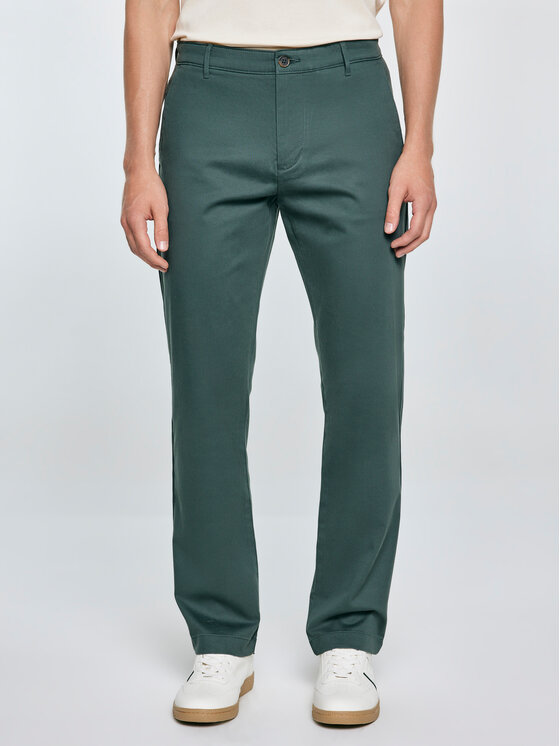 BIG STAR BIG STAR Chinosy TREVOR Zielony Slim Fit