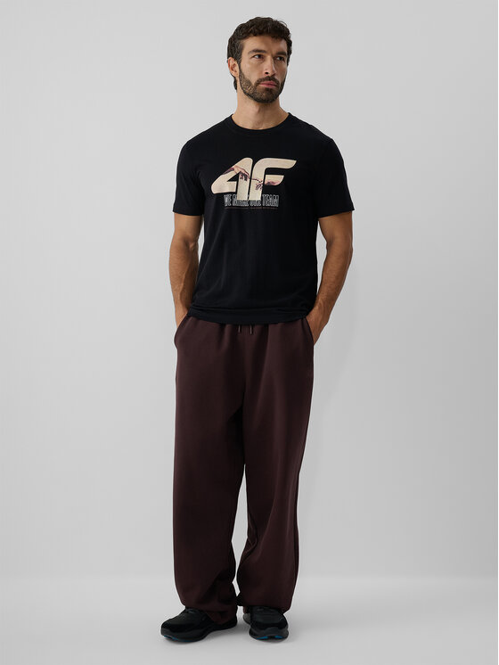 4F 4F T-Shirt STUDIO 4F Czarny Regular Fit