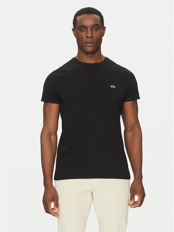 Lacoste Tricou TH6709 Negru Regular Fit