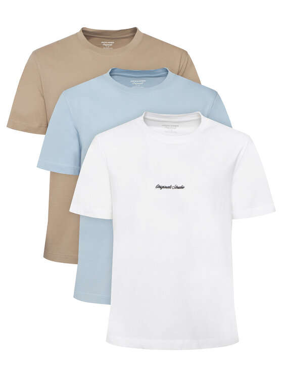 Jack & Jones Set de tricouri Jornorrebro Emb 12305109 Colorat Regular Fit