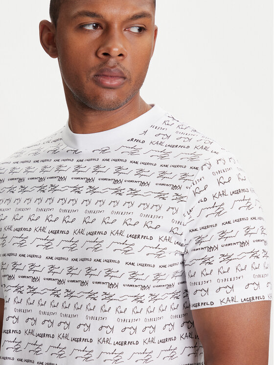 KARL LAGERFELD KARL LAGERFELD T-Shirt 755040 553225 Biały Regular Fit