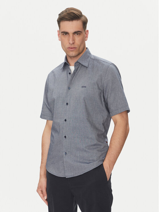 BOSS Košeľa Rash_2 50537332 Tmavomodrá Regular Fit