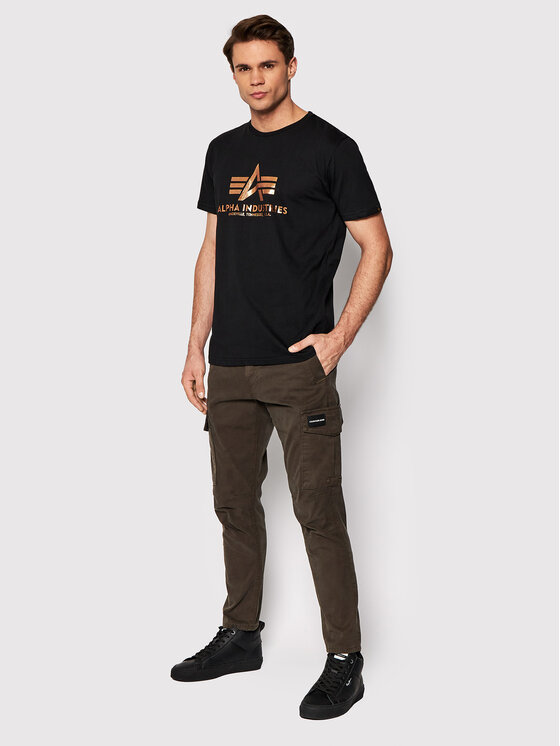 Alpha Industries Alpha Industries Тишърт Basic Foll Print 100501FP Черен Regular Fit
