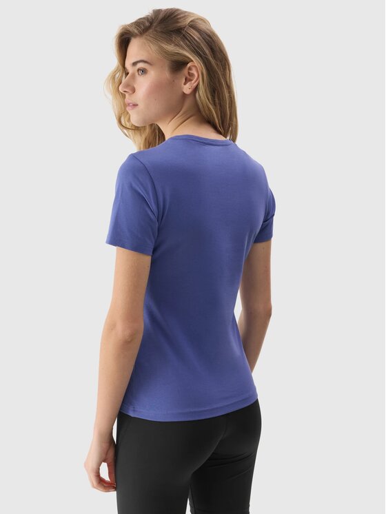 4F 4F Tričko 4FWSS24TTSHF1359-32S Modrá Slim Fit