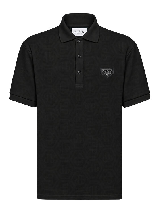 PHILIPP PLEIN PHILIPP PLEIN Polo 31668 Czarny Slim Fit