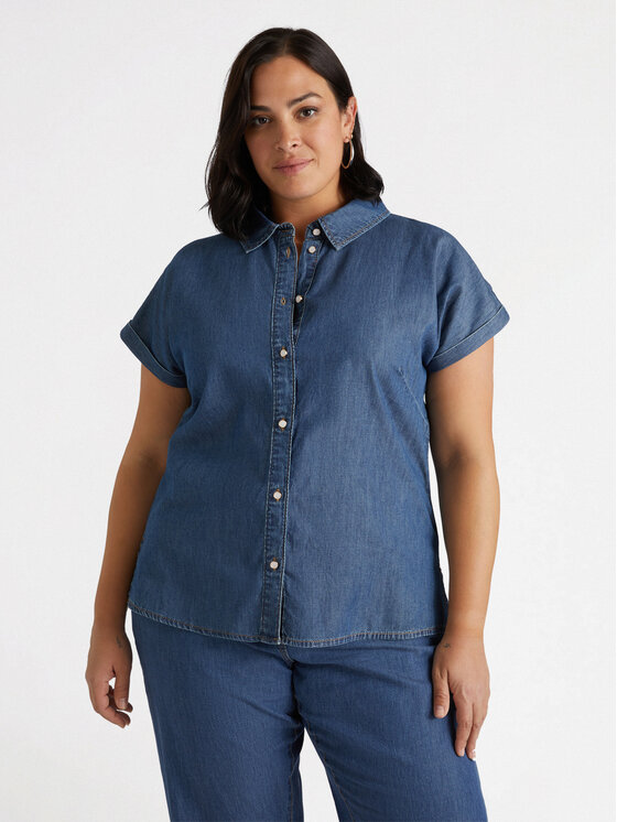 Fiorella Rubino Fiorella Rubino Camicia 5470T001279N024 Blu Boxy Fit