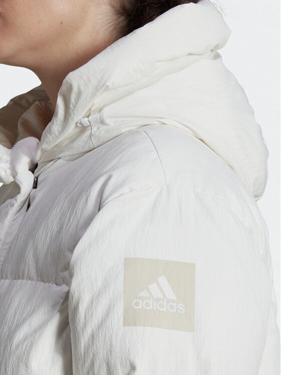 adidas adidas Vatovaná bunda Big Baffle Down Coat HN9939 Biela Loose Fit