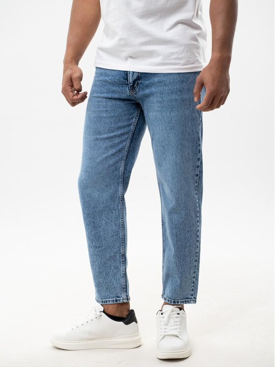 Jeansy Jigga Wear, Rozmiar XL, Niebieskie, Spodnie Jeansowe Carrot Męskie Niebieskiee Jigga Wear Crown L