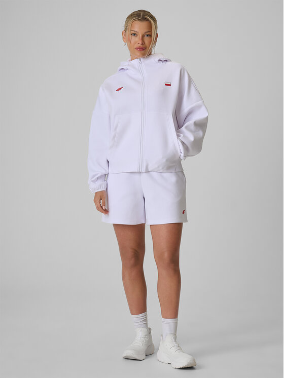 4F 4F Szorty sportowe STREFA KIBICA Biały Regular Fit