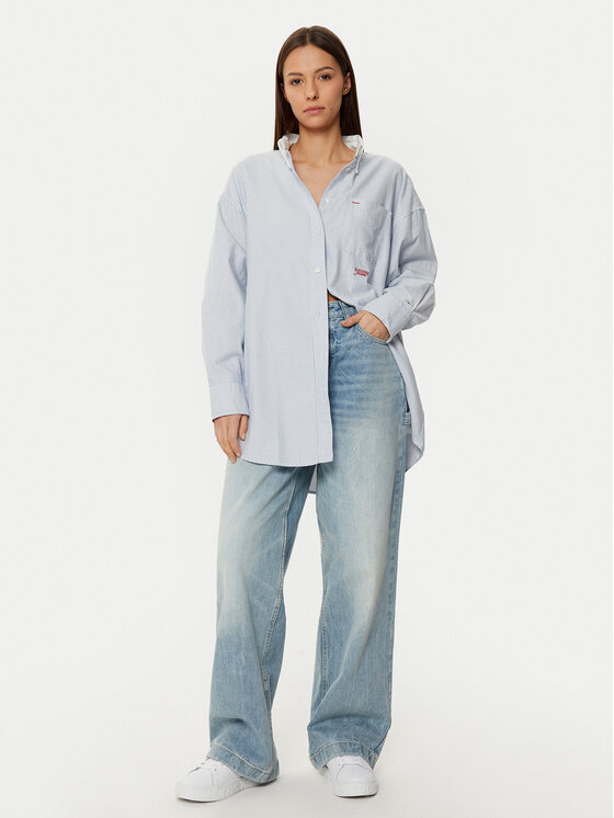 Tommy Jeans Tommy Jeans Cămașă DW0DW20209 Albastru Oversize