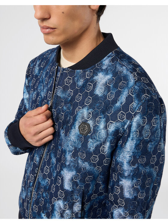 PHILIPP PLEIN PHILIPP PLEIN Kurtka bomber 29923 Granatowy Regular Fit