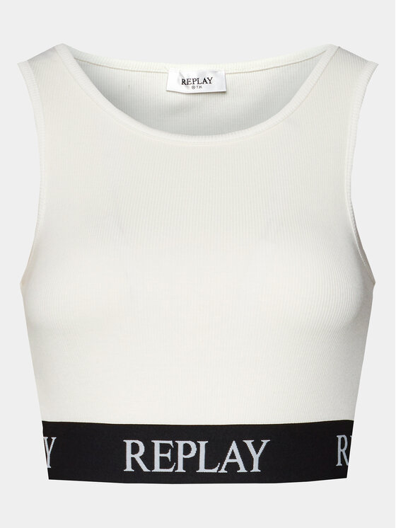 REPLAY Replay Felső W3782C.000.23687P Ekru Slim Fit