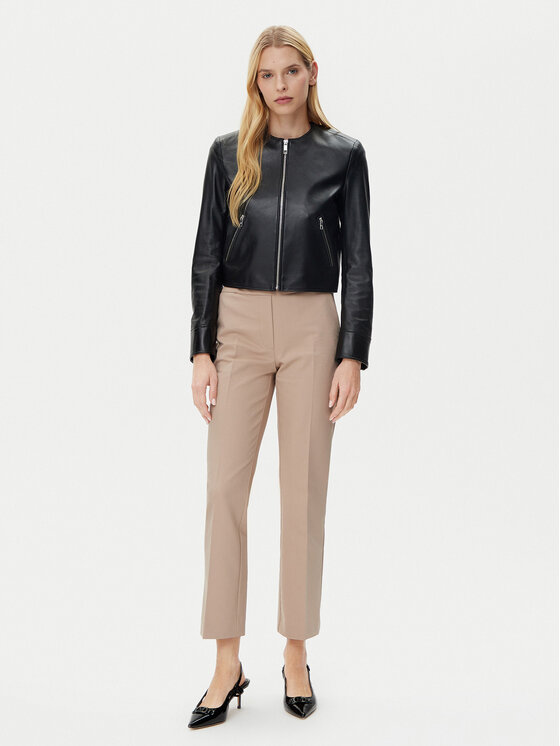BOSS BOSS Lederjacke Sadenita 50531325 Schwarz Regular Fit