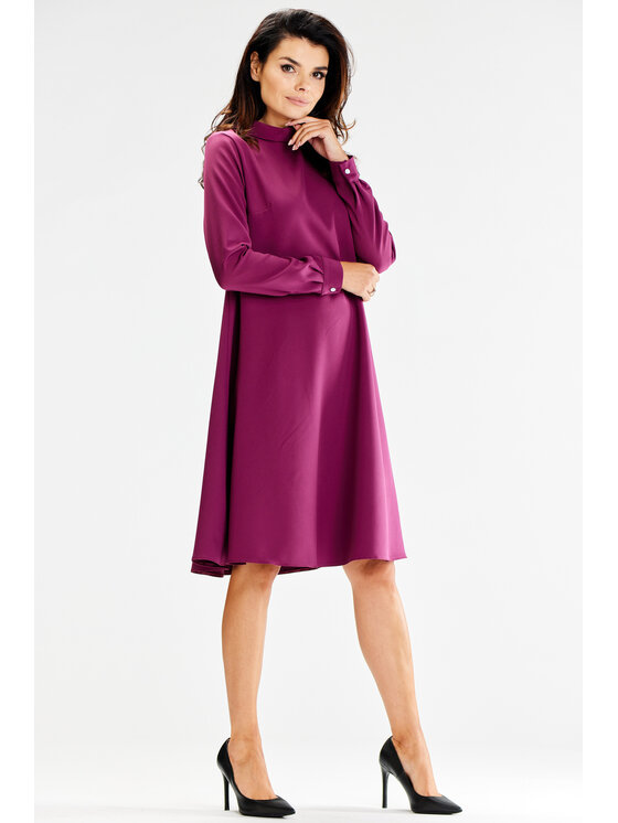 Awama Awama Každodenní šaty A599 Fialová Basic Fit