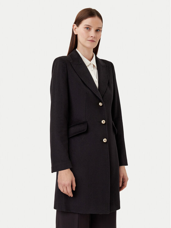 Motivi Motivi Palton de lână 0039Q100534N Negru Slim Fit