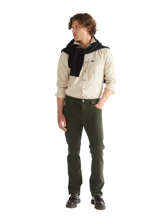 Wrangler Wrangler Spodnie materiałowe 112386856 Zielony Regular Fit
