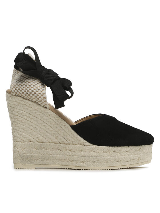 Manebi Espadrile Heart-Shaped Wedge Espadrilles K 1.0 WH Crna