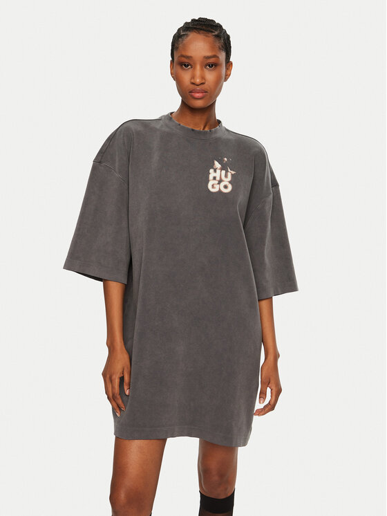HUGO HUGO Kleid für den Alltag 50530456 Grau Relaxed Fit