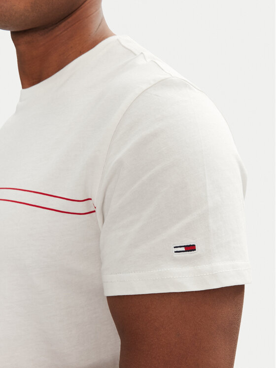 Tommy Jeans Tommy Jeans Tricou Entry Graphic DM0DM20779 Alb Slim Fit