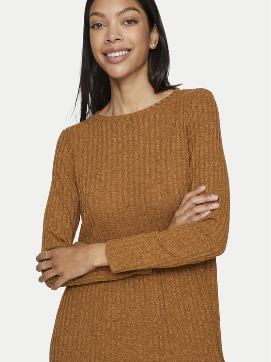 Vila Vila Kootud kleit Elita 14103271 Pruun Regular Fit