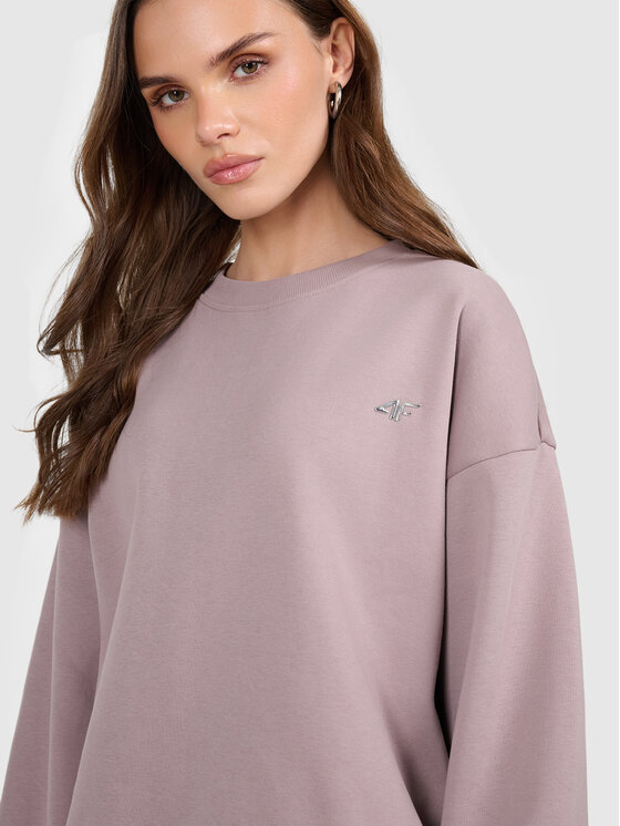 4F 4F Bluza ESSENTIALS Beżowy Loose Fit