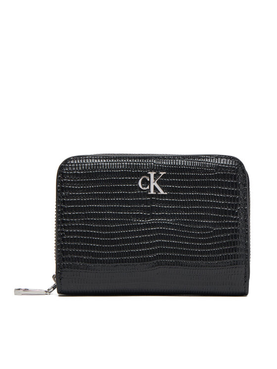 Portofel Mic de Damă Calvin Klein Lizard Embossed Lthr Med Flap Zi LV04F1067G Negru