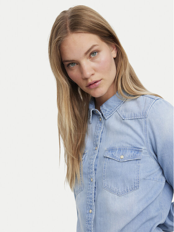 Vero Moda Vero Moda camicia di jeans Maria 10277523 Celeste Slim Fit