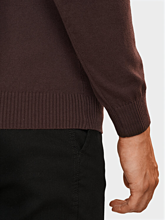 Evenemen Evenemen Sweter Golf Brązowy Slim Fit