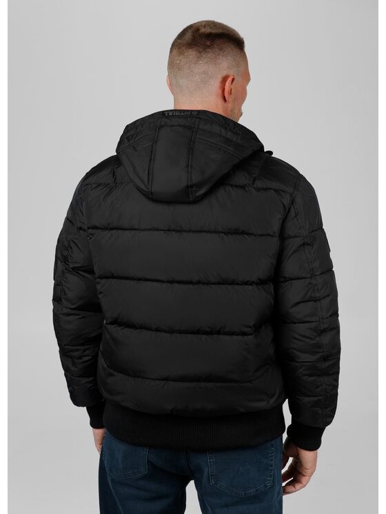 PITBULL PITBULL Kurtka zimowa Kurtka zimowa męska z kapturem Gopher XL Czarny Regular Fit