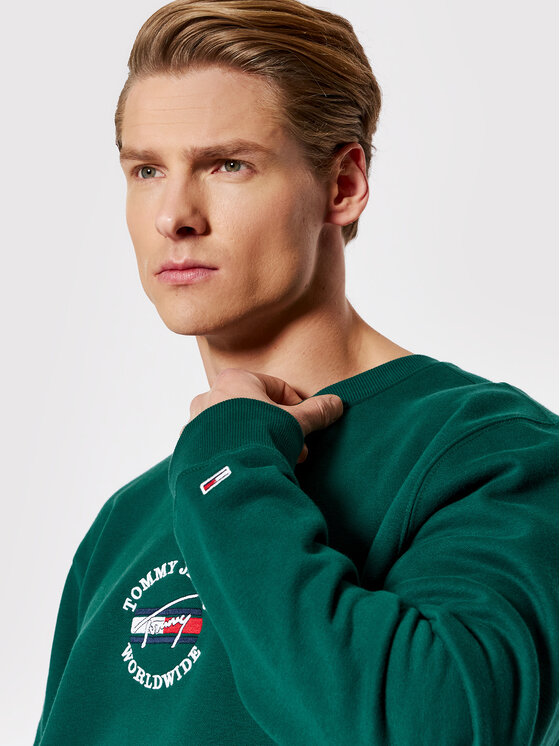 Tommy Jeans Tommy Jeans Суитшърт Timeless DM0DM12381 Зелен Regular Fit
