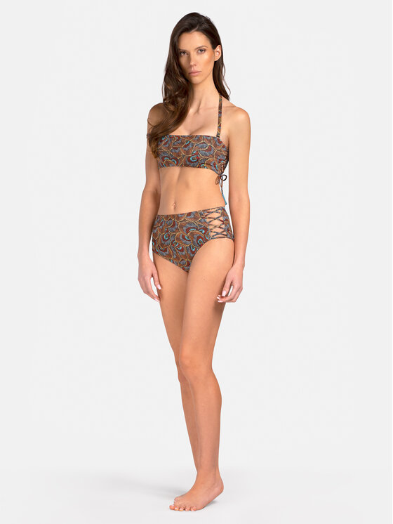 Miss Lou Miss Lou Bikini pezzo sotto D-BR1-BR Marrone