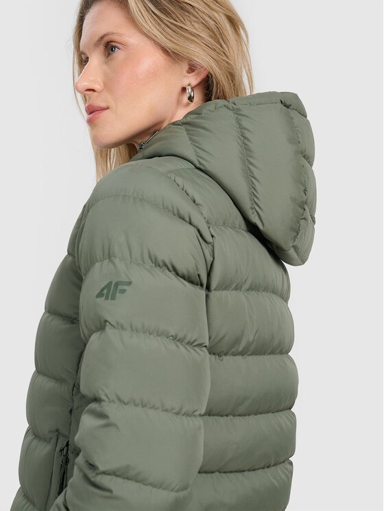 4F 4F Giubbotto piumino 4FRAW25TDJAF0800-43S Verde Regular Fit