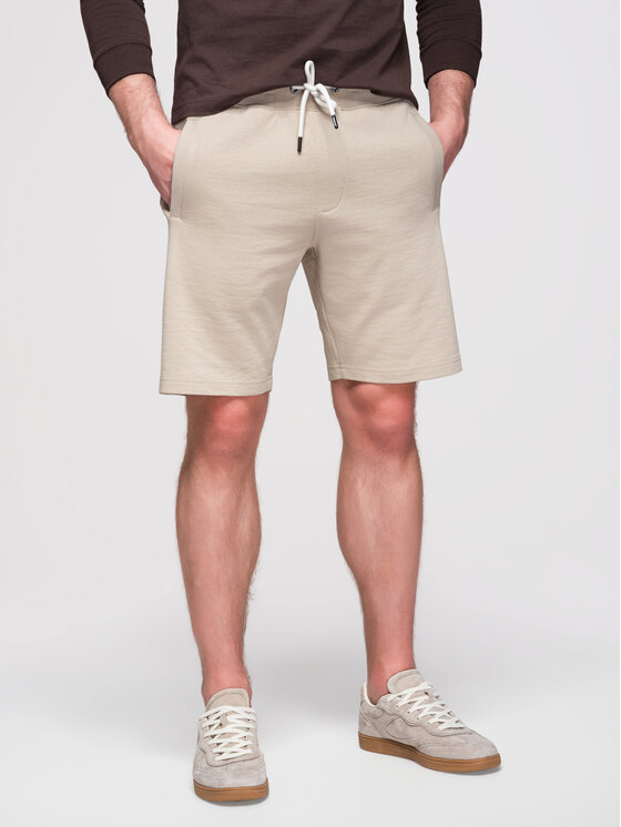 Ombre Ombre Szorty materiałowe OM-SRBS-0205 Szary Relaxed Fit