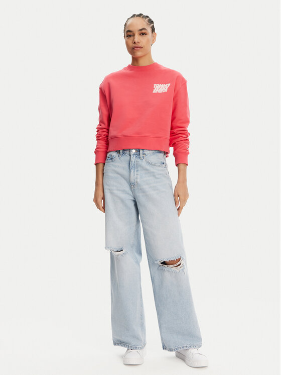 Tommy Jeans Tommy Jeans Pulóver DW0DW21345 Rózsaszín Relaxed Fit