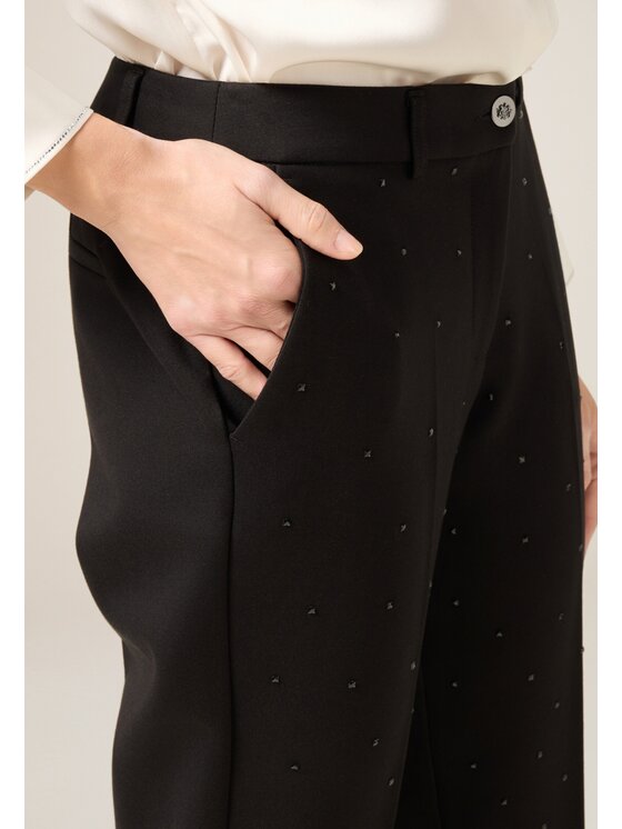 Oltre Oltre Pantaloni di tessuto P069R008829N033 Nero Regular Fit