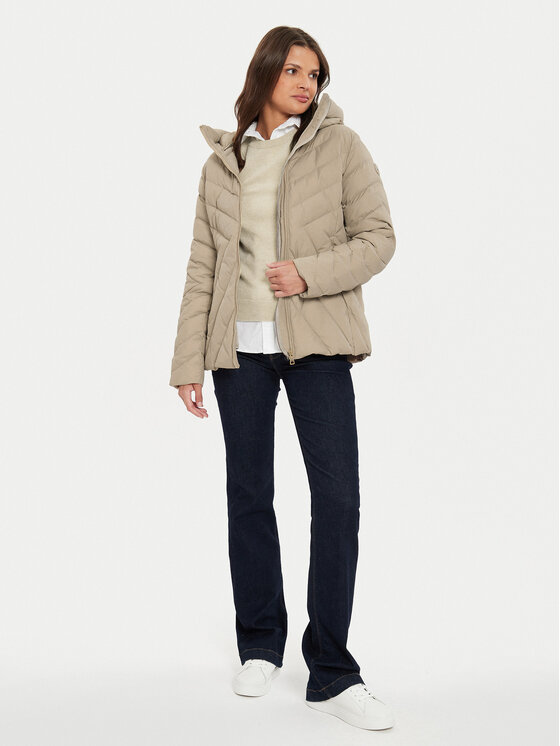 Tommy Hilfiger Tommy Hilfiger Kurtka puchowa Chevron WW0WW42623 Beżowy Regular Fit