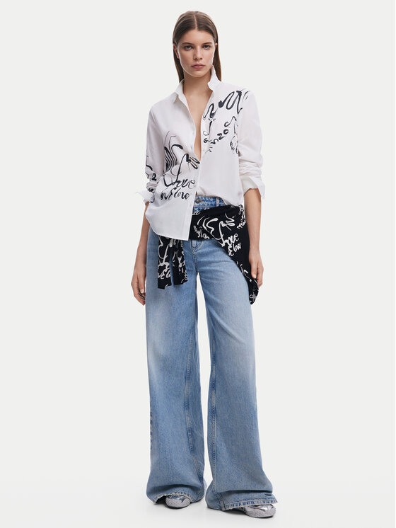 Desigual Desigual Πουκάμισο 25SWCW05 Λευκό Regular Fit