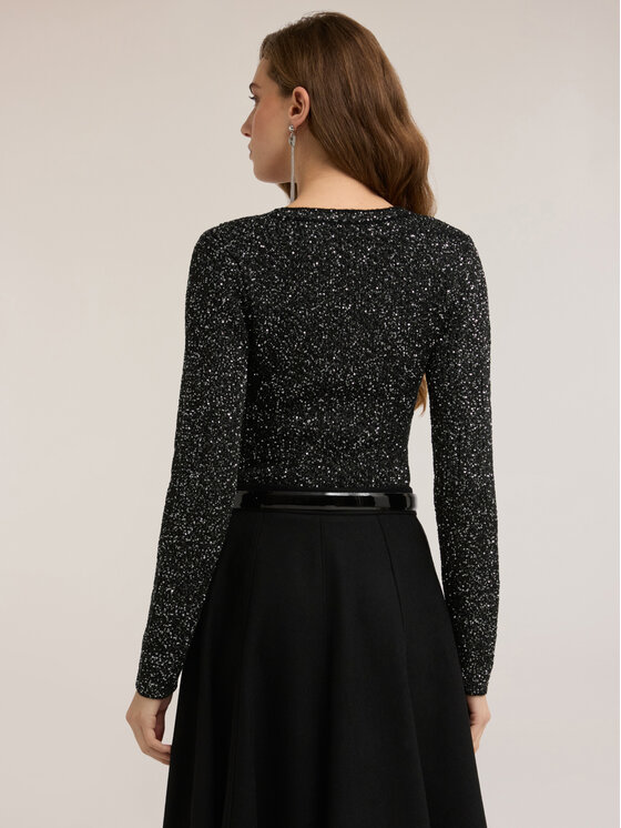 Motivi Motivi Cardigan M067W003748N033 Nero Slim Fit