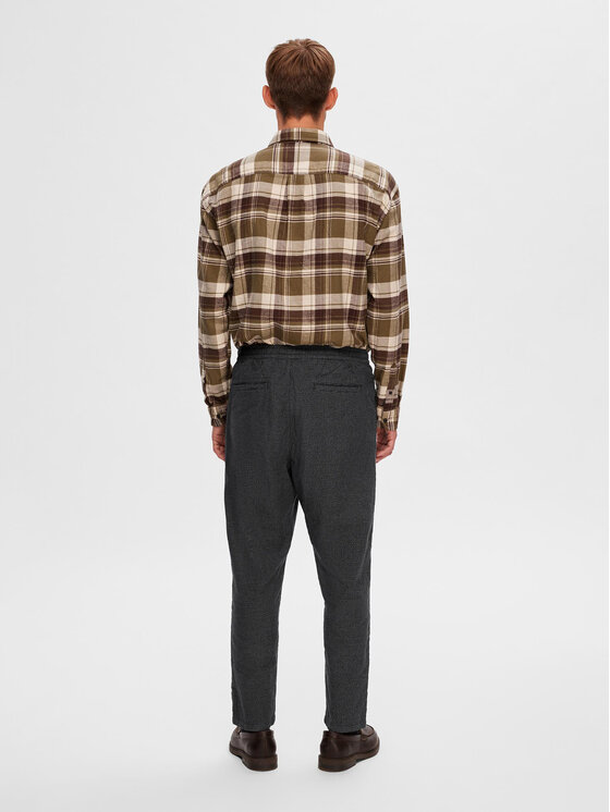 Selected Homme Selected Homme Medžiaginės kelnės 16090956 Pilka Slim Tapered Fit
