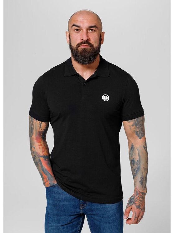 PITBULL PITBULL Polo SMALL LOGO Czarny Regular Fit