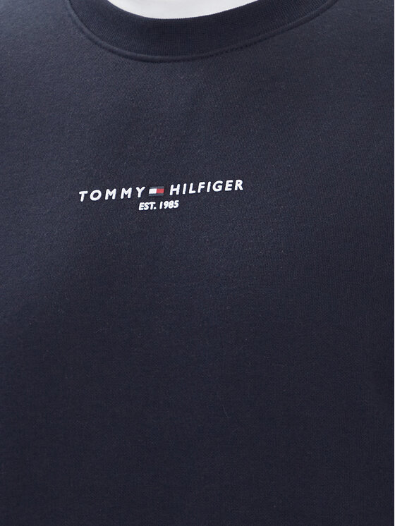Tommy Hilfiger Tommy Hilfiger Pulóver Small Logo MW0MW37471 Sötétkék Regular Fit
