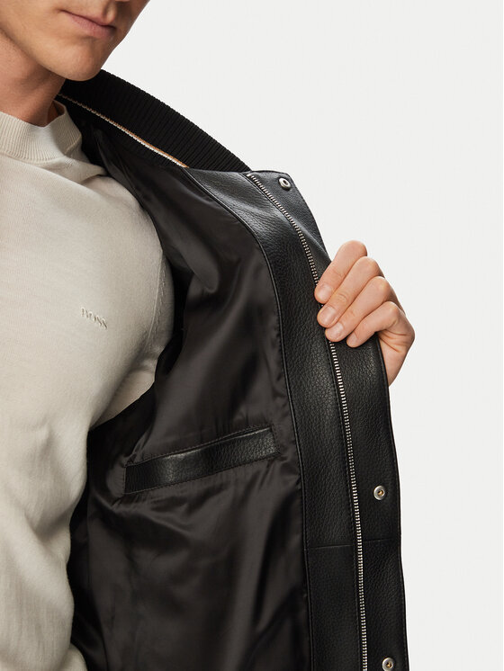 BOSS BOSS Кожено яке C-Mileon 50564584 Черен Regular Fit