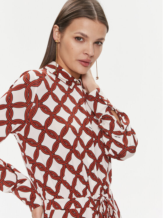 Marella Marella Sukienka codzienna Pluto 2413621031200 Écru Regular Fit