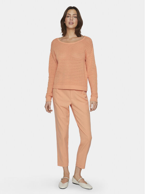 Vila Vila Pulover Bellisina 14089578 Oranžna Regular Fit