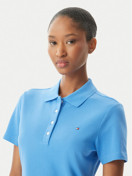Tommy Hilfiger Tommy Hilfiger Pólóing 1985 WW0WW43225 Kék Slim Fit